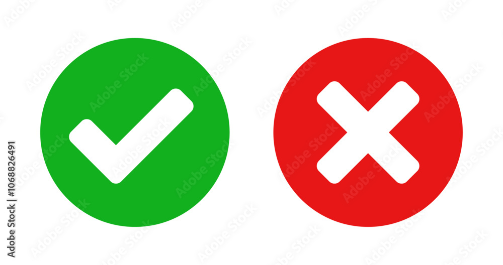 Check mark and cross mark icons Check mark and cross mark icons