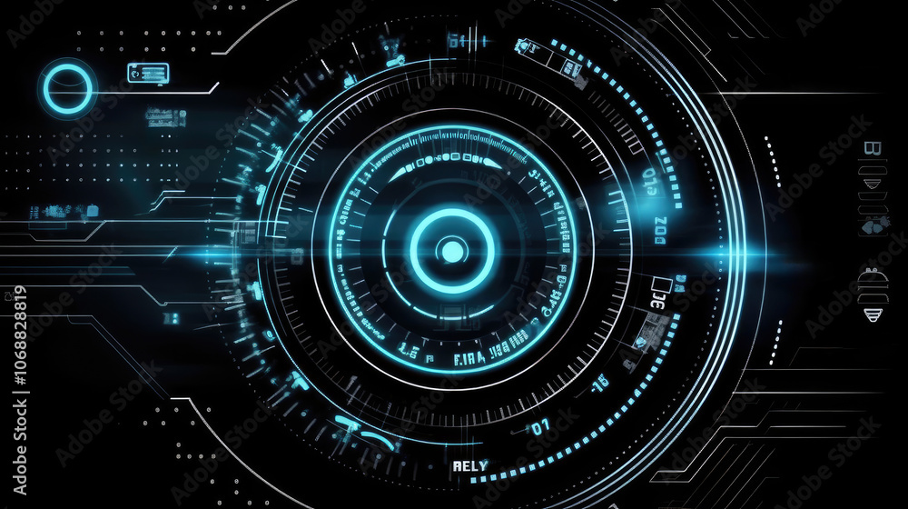 Futuristic Digital HUD Interface Futuristic Digital HUD Interface