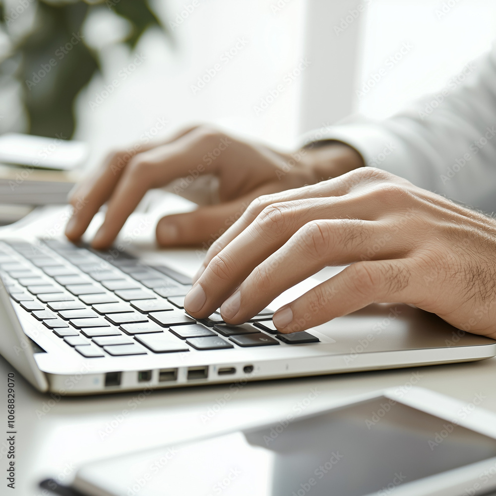 Close-Up of Hands Typing on Laptop Keyboard Close-Up of Hands Typing on Laptop Keyboard