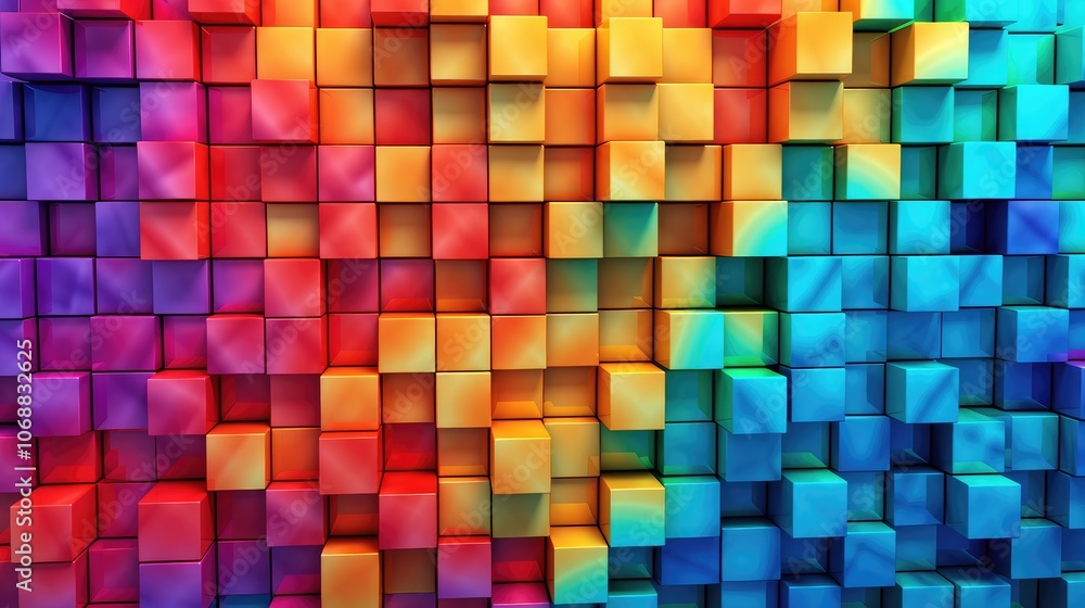 Vibrant 3D Multicolored Cube Pattern Vibrant 3D Multicolored Cube Pattern