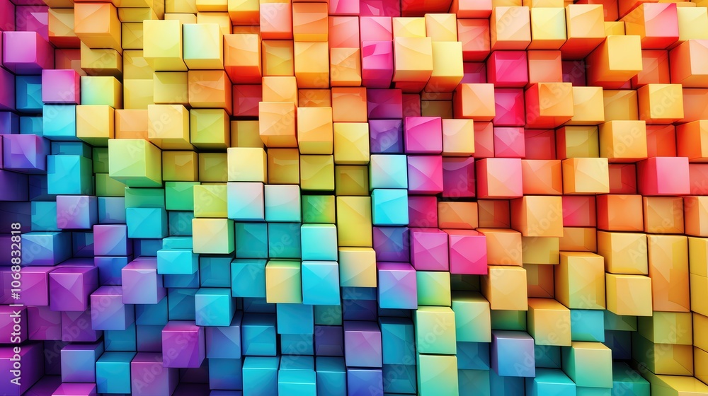 Vibrant 3D Colorful Cube Pattern Vibrant 3D Colorful Cube Pattern