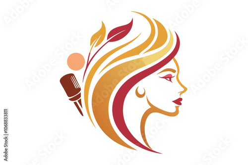 A unique abstract concept women Beauty parlour logo symbolizing B.eps