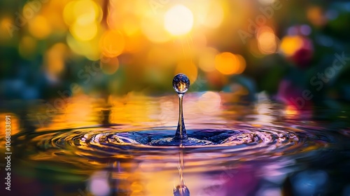 Wallpaper Mural A Captivating Water Drop Reflecting Nature s Vibrant Beauty and Serenity Torontodigital.ca