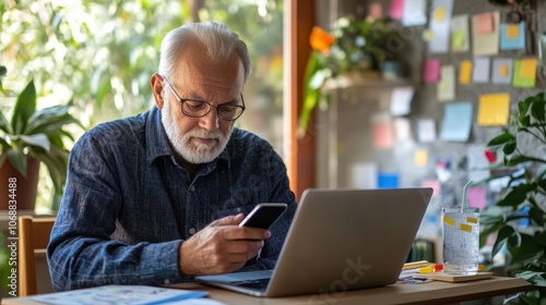 The Senior Using Technology