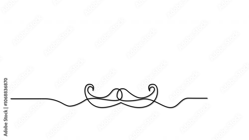 Moustache outline self drawing animation. Moustache outline self drawing animation.