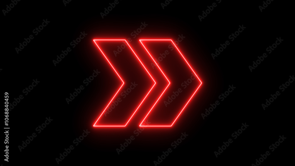 Neon right arrow icon on black background. glowing neon arrow icon Night bright advertising arrow icon. Neon right arrow icon on black background. glowing neon arrow icon Night bright advertising arrow icon.