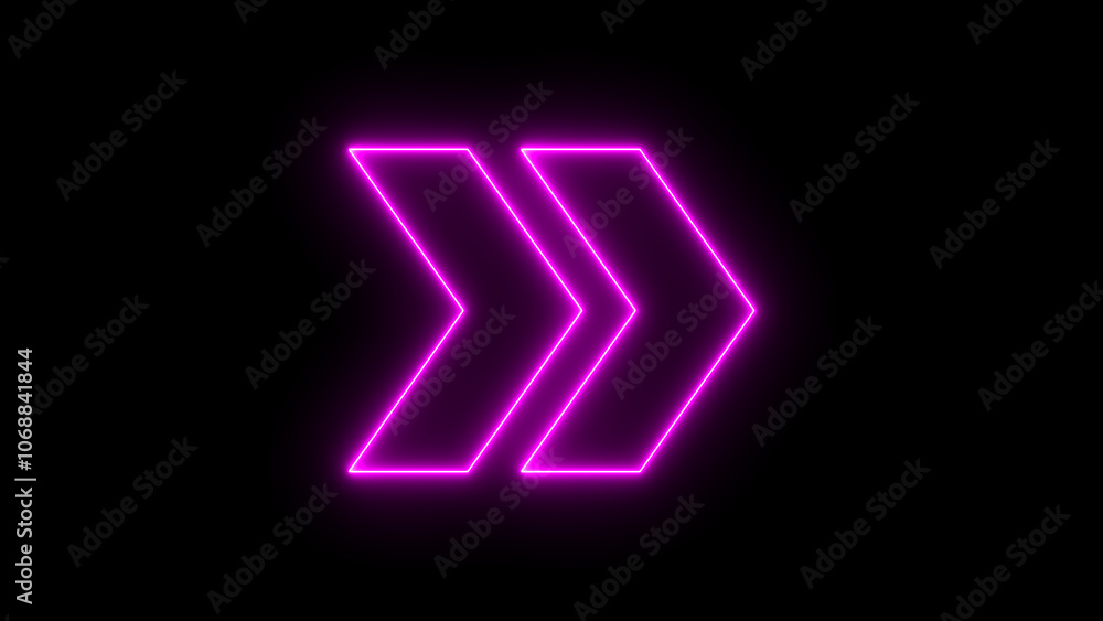 Neon right arrow icon on black background. glowing neon arrow icon Night bright advertising arrow icon. Neon right arrow icon on black background. glowing neon arrow icon Night bright advertising arrow icon.