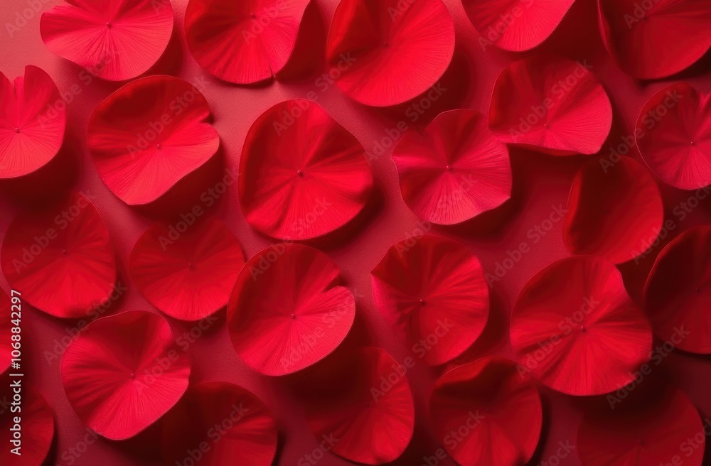 Top view, flat lay of red rose petals spread across a surface, creating a romantic and luxurious background for Valentine's Day celebrations.
Top view, flat lay of red rose petals spread across a surface, creating a romantic and luxurious background for Valentine's Day celebrations.