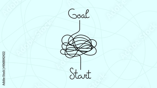 Illustration of a complex, gobbledygook-like path from 