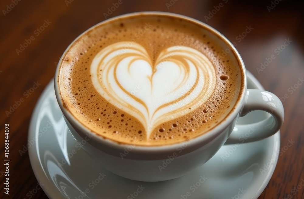 A cup of latte coffee featuring a heart-shaped design in the foam, symbolizing warmth, love, and the art of coffee making.
A cup of latte coffee featuring a heart-shaped design in the foam, symbolizing warmth, love, and the art of coffee making.
