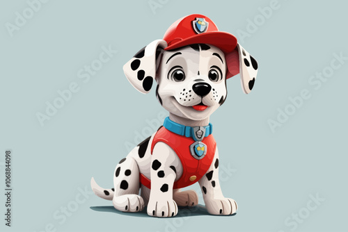 Marshall is a Dalmatian puppy pawpatrol illustration cartoon