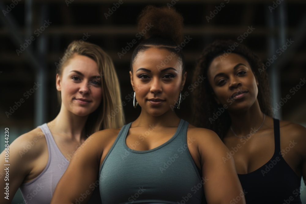 Obraz premium Portrait of a confident body positive diverse group of women in gym