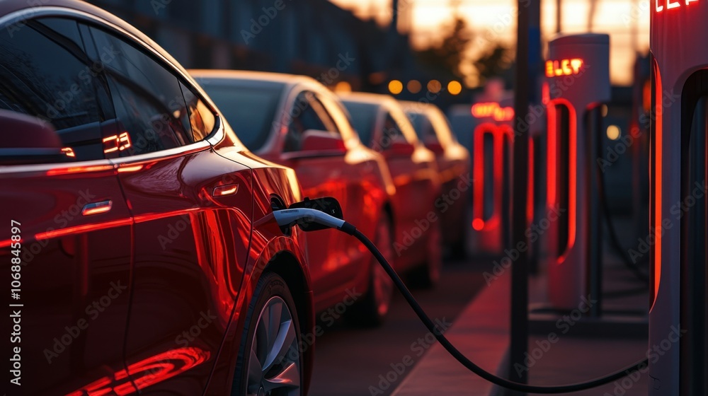 Electric vehicles charging at high-speed charging stations Electric vehicles charging at high-speed charging stations
