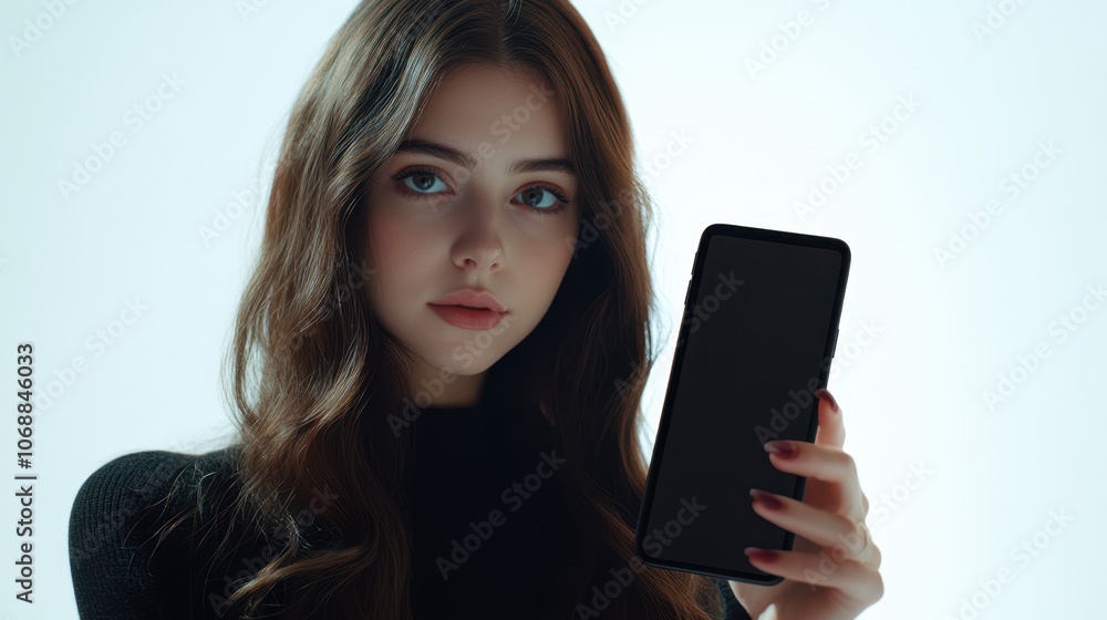 The Woman Holding Smartphone The Woman Holding Smartphone