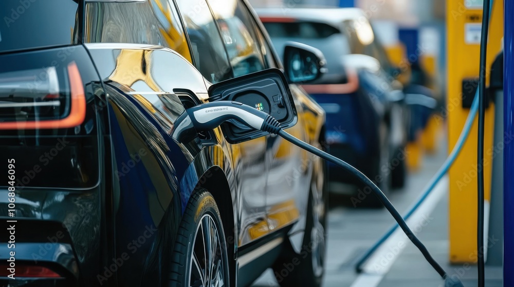 Electric vehicles charging at high-speed charging Electric vehicles charging at high-speed charging