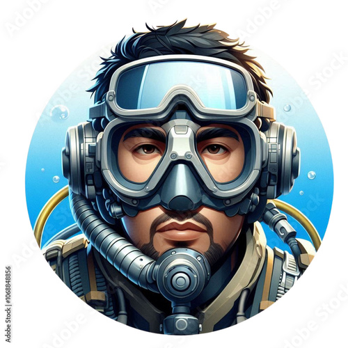 illustration of a diver