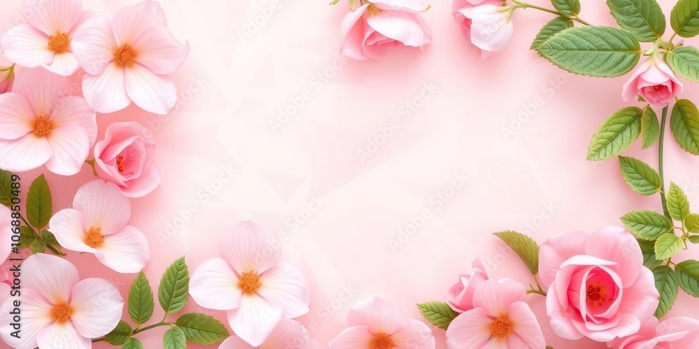 Soft pink floral background with delicate petal patterns and gentle foliage, soft focus, nature inspired, feminine decor Soft pink floral background with delicate petal patterns and gentle foliage, soft focus, nature inspired, feminine decor