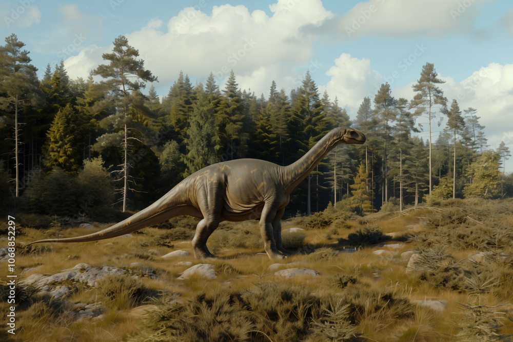 Fototapeta premium Dinosaure herbivore du genre Brontosaurus