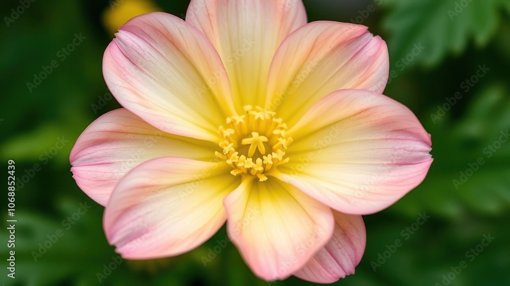 Close-up of potato flower with delicate petals and center, botanicals, flora Close-up of potato flower with delicate petals and center, botanicals, flora