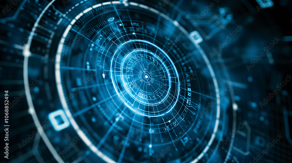 Fototapeta premium Representación digital de un circuito tecnológico futurista