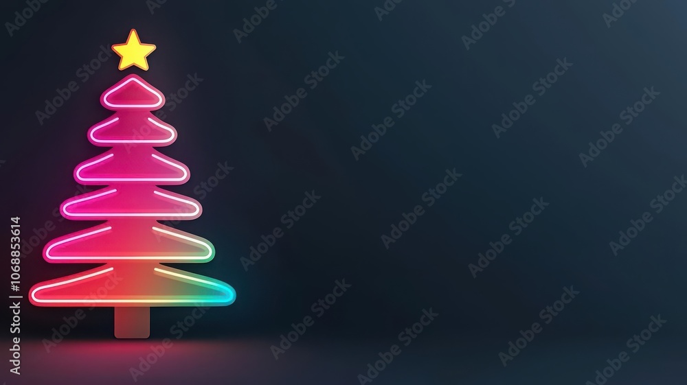 Futuristic Christmas tree, glowing neon ornaments, holographic lights, watercolor style Futuristic Christmas tree, glowing neon ornaments, holographic lights, watercolor style