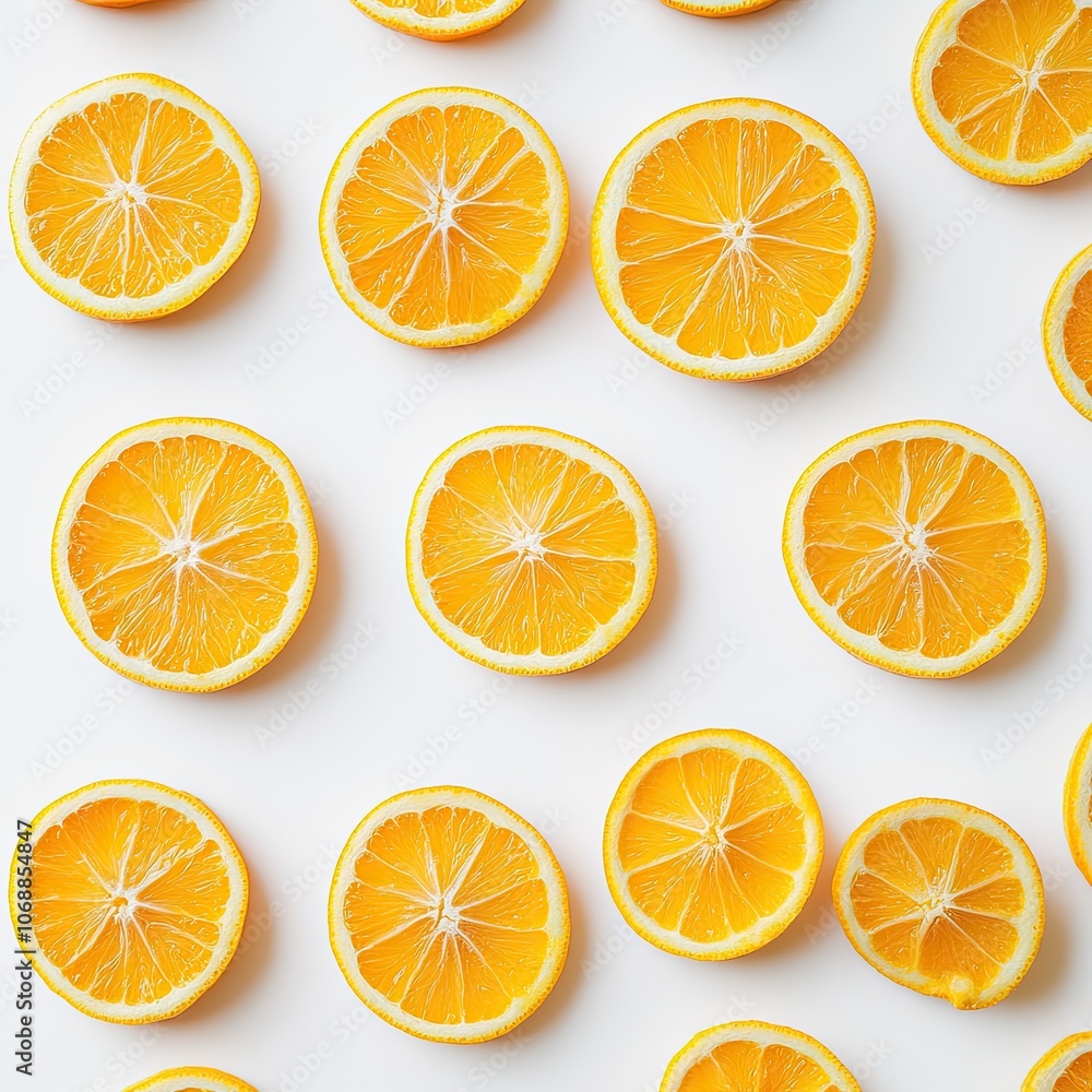 Orange slices for decoration on white background Orange slices for decoration on white background