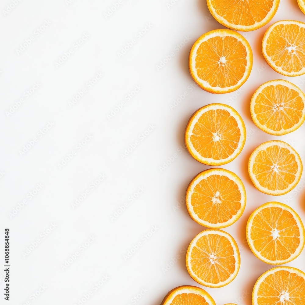 Fototapeta premium Orange slices for decoration on white background