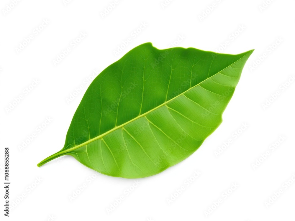 Obraz premium Leaf shape characterized by asymmetrical edges and curved tips, exotic plant species, wild plant life, foliage types