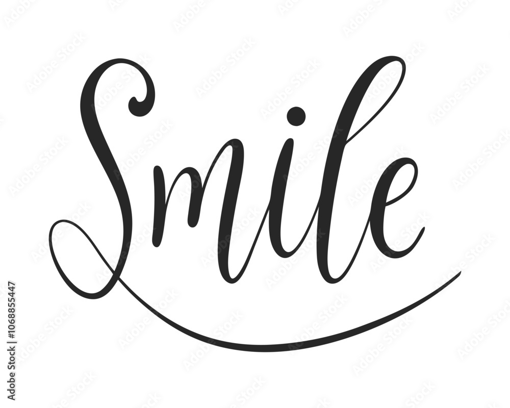 Fototapeta premium Smile Typography Vector Illustration with Minimalist Style