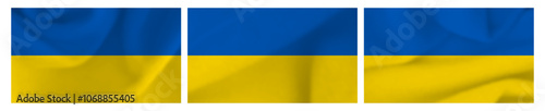 Set of Ukrainian national flags