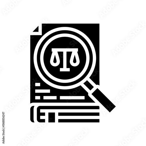 legal research corporate law glyph icon vector. legal research corporate law sign. isolated symbol illustration photo