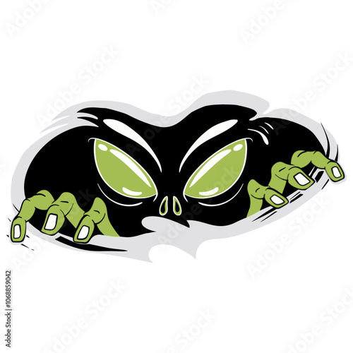 Illustration Of A Green Eye Alien With Hand That Look Like They re About To Pounce