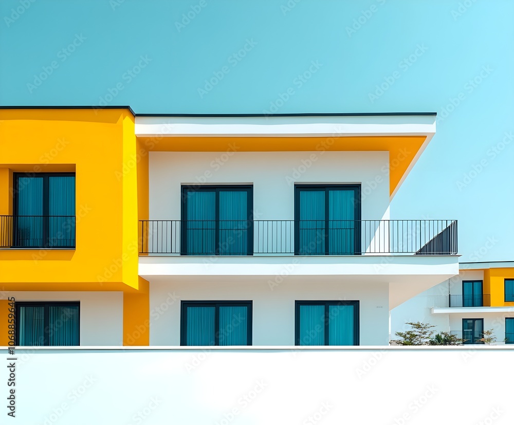 Facade of a modern apartment building Facade of a modern apartment building