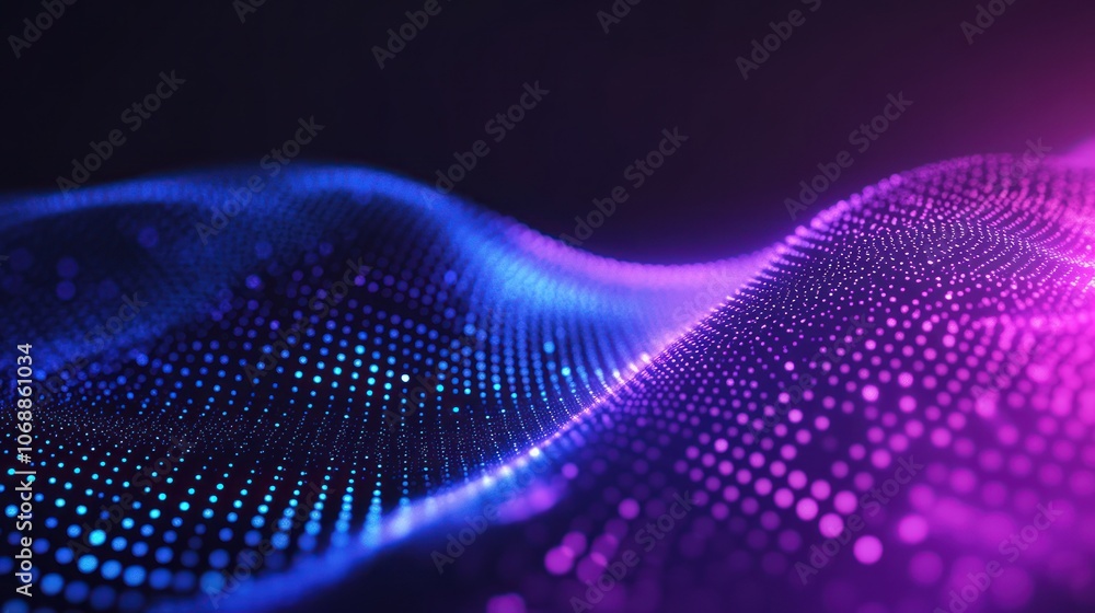 Abstract Purple and Blue Light Wave