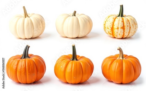 Pumpkins with witch isolated on white background , Halloween Decoration 