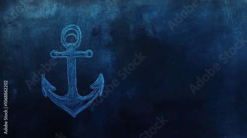 Simple Anchor Drawing on Dark Background photo