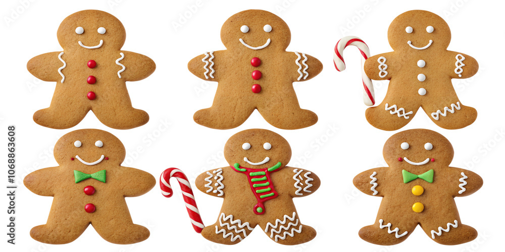 different funny cute gingerbread men isolated on transparent background
different funny cute gingerbread men isolated on transparent background