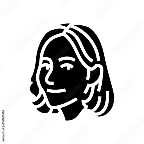 contentment woman expression glyph icon vector. contentment woman expression sign. isolated symbol illustration