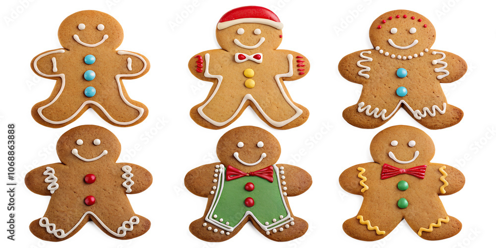 different funny cute gingerbread men isolated on transparent background
different funny cute gingerbread men isolated on transparent background