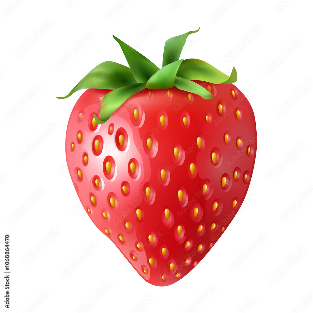 Obraz premium a Fresh ripe strawberry isolated on a white surfaces