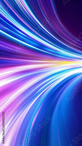 Abstract, colorful light rays background, the speed of light in space with blue and purple colors, a futuristic concept design. 