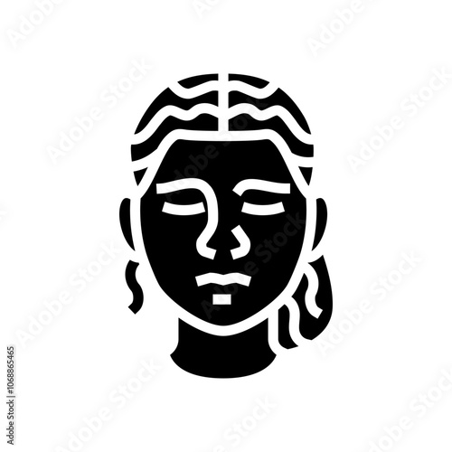 sorrow woman expression glyph icon vector. sorrow woman expression sign. isolated symbol illustration