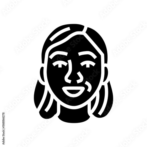 admiration woman expression glyph icon vector. admiration woman expression sign. isolated symbol illustration