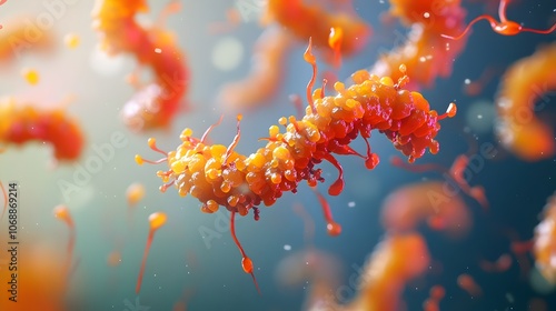 Campylobacter jejuni Bacterium Digital 3D Illustration