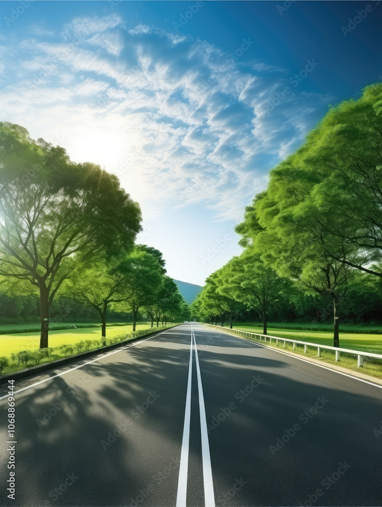 Sunrise Drive on a Tranquil Country Road Sunrise Drive on a Tranquil Country Road