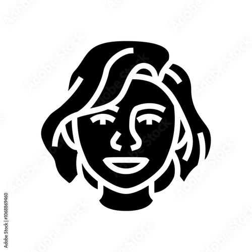 joy woman expression glyph icon vector. joy woman expression sign. isolated symbol illustration