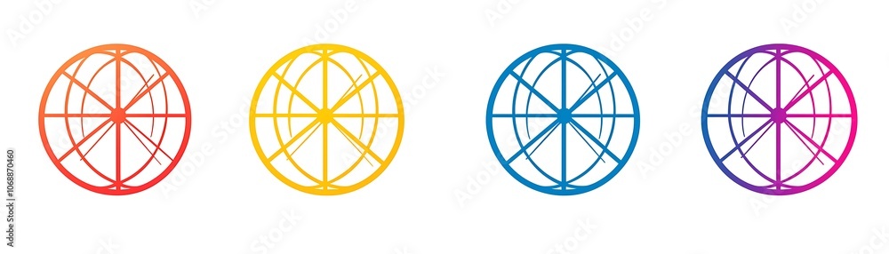 Obraz premium Elegant Colored Icon Designs for Creative Projects