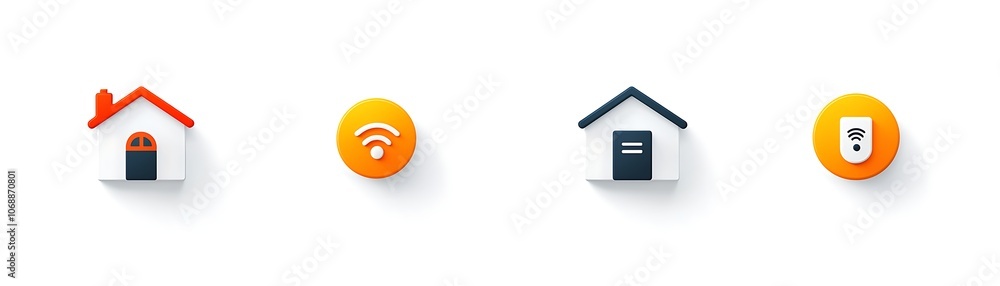 Unique Colored Icons Illustrating Home Designs Unique Colored Icons Illustrating Home Designs