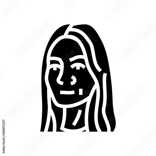 confident woman expression glyph icon vector. confident woman expression sign. isolated symbol illustration