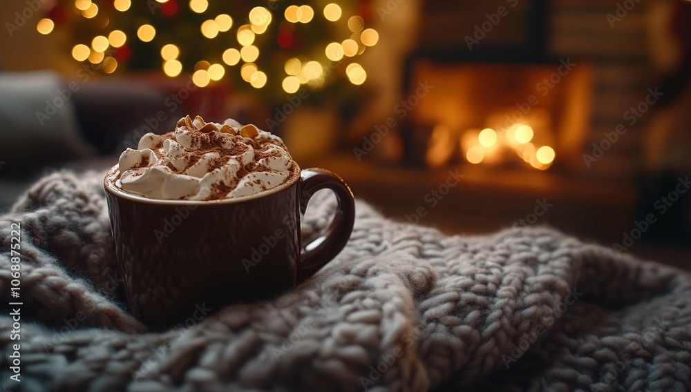 Cozy Hot Cocoa in a Festive Setting Cozy Hot Cocoa in a Festive Setting